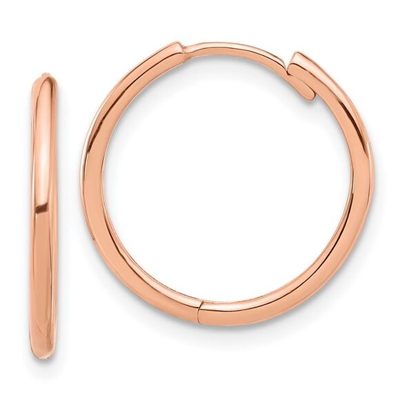 Kazi Luxury 14K Rose Gold Polished Hinged Hoop Earrings,All Products : American Fashion Style Bags On Sale